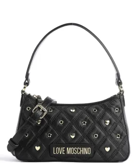  Love Moschino Eyelets Borsa a spalla poliestere, pelle sintetica nero  