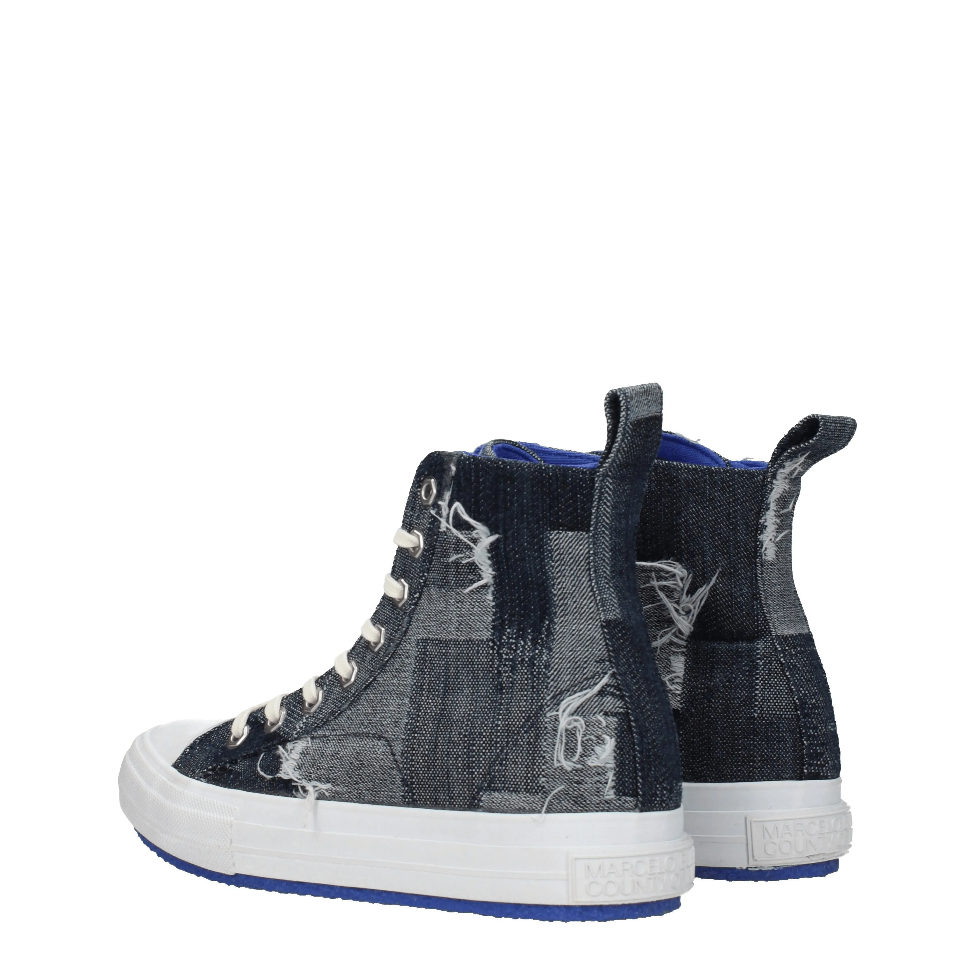 Marcelo Burlon Sneakers Uomo Tessuto Blu/Denim