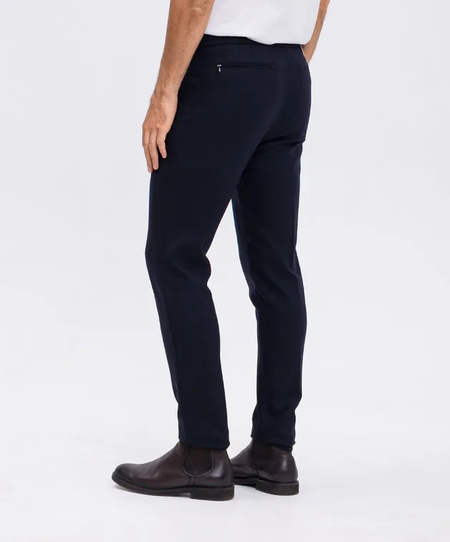 Marco Pescarolo CARACCIOLO pantalone blu realizzato in lana e cashmere CARACCIOLO5034