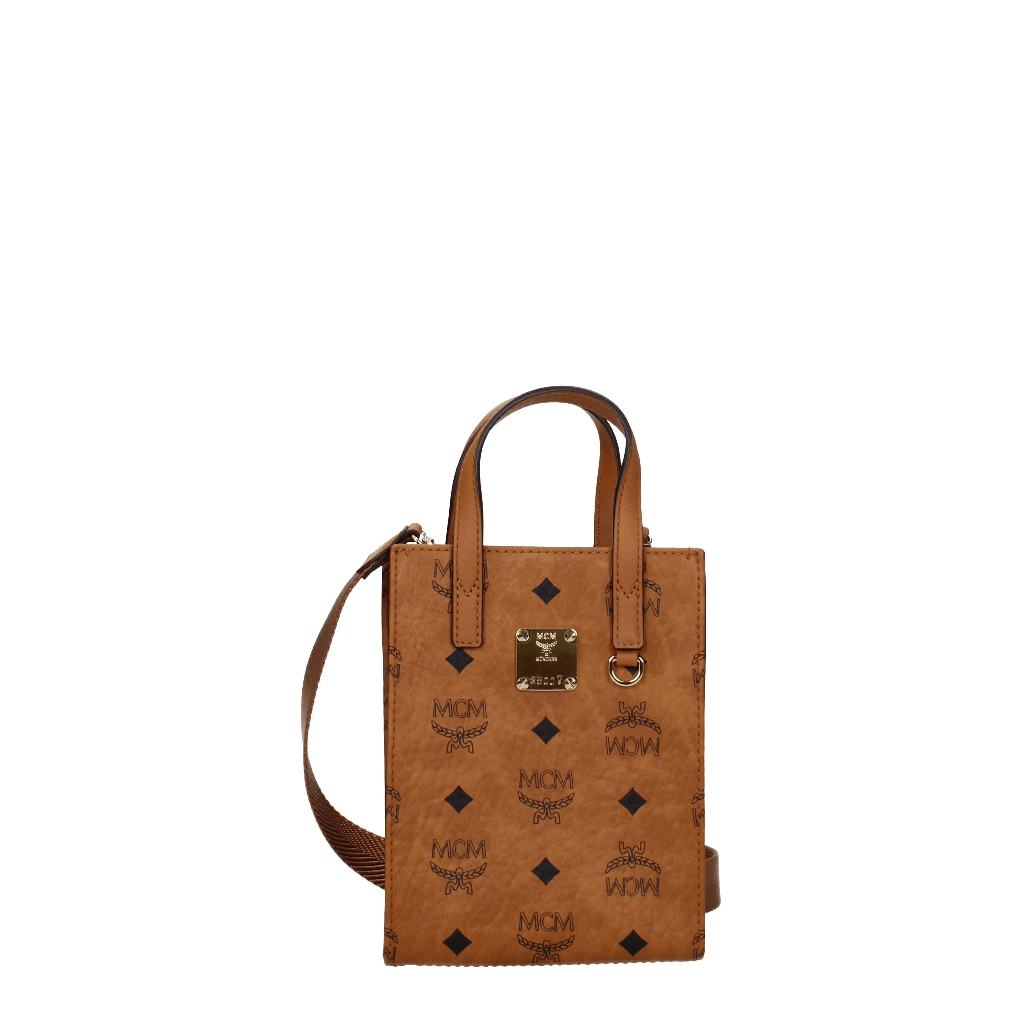 MCM Borse a Mano Donna Pelle Marrone/Cognac