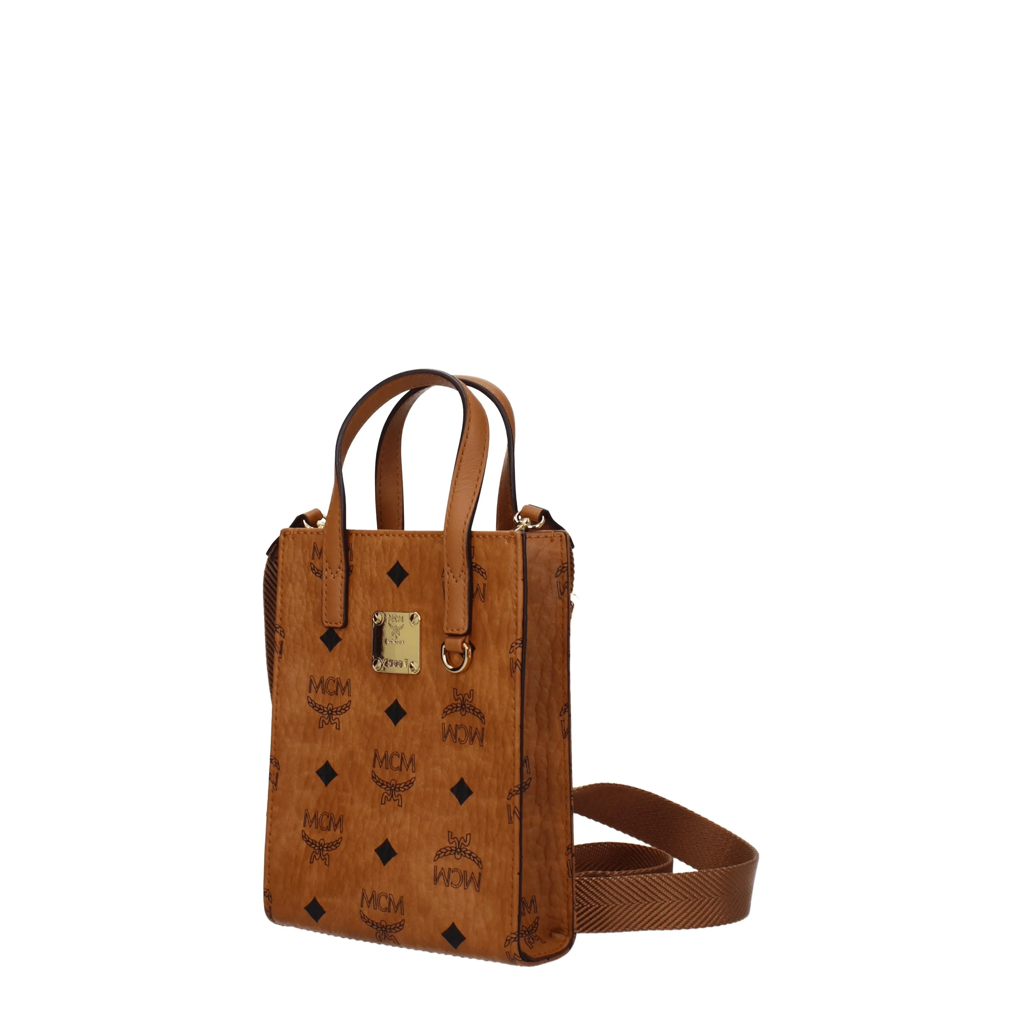 MCM Borse a Mano Donna Pelle Marrone/Cognac