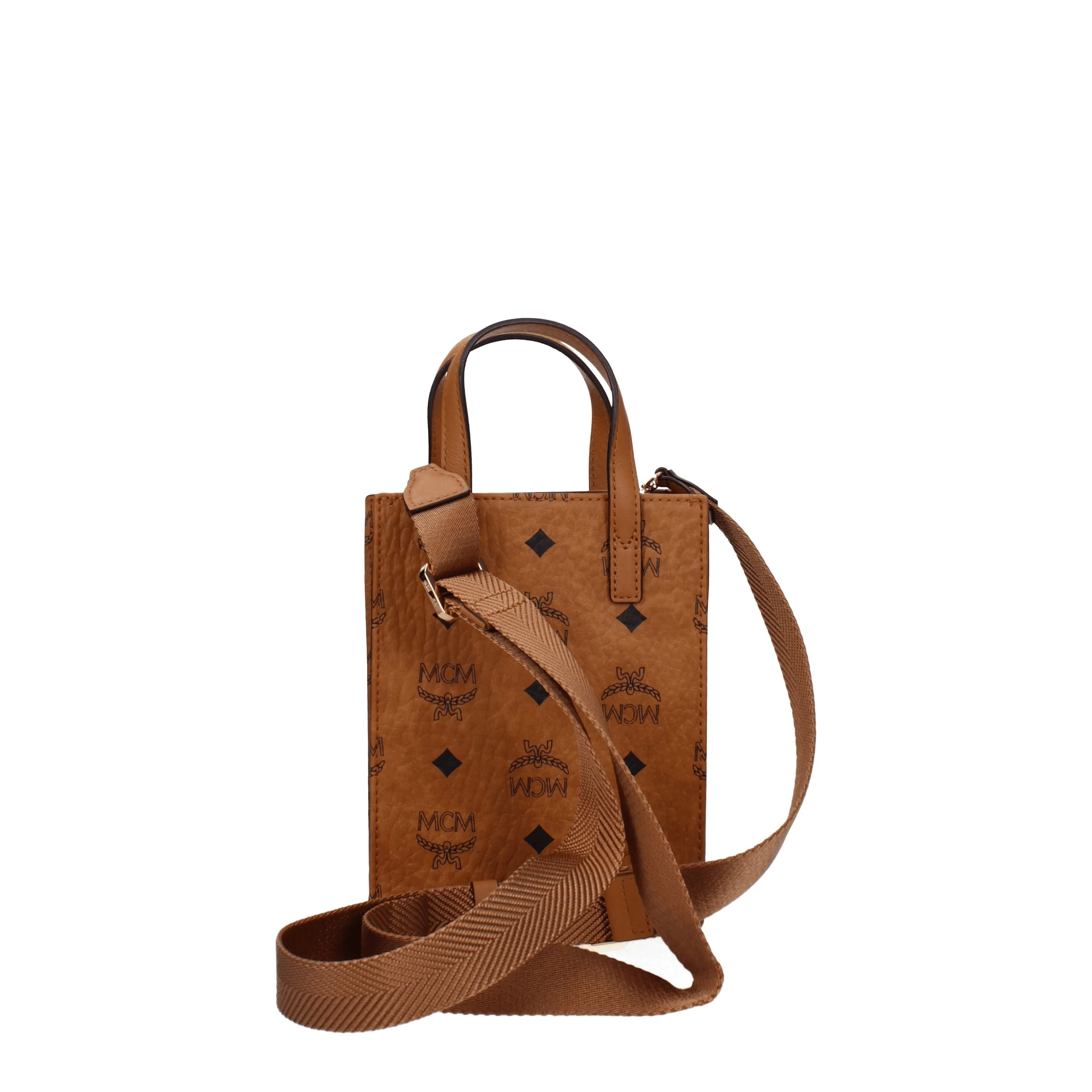 MCM Borse a Mano Donna Pelle Marrone/Cognac