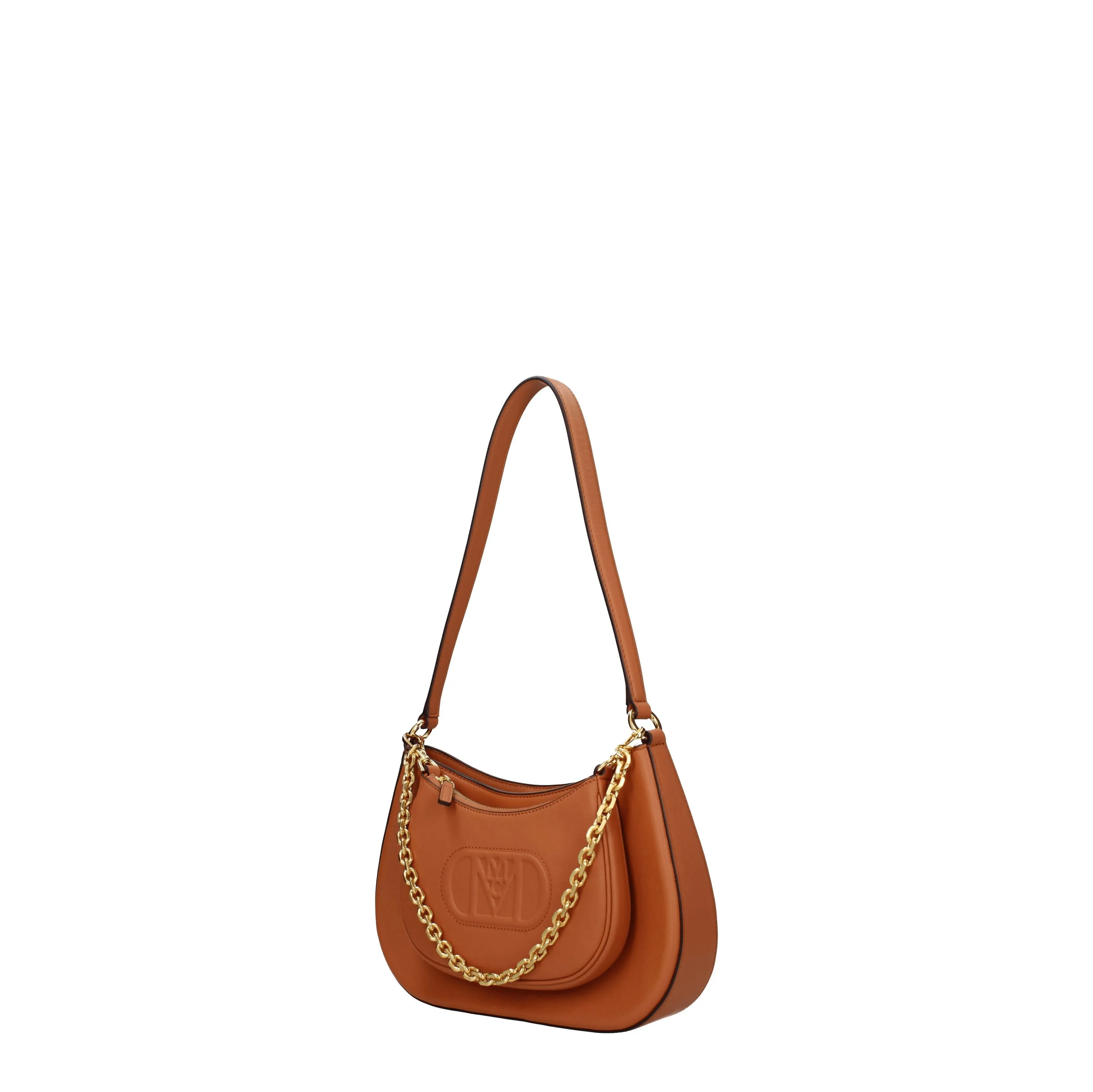 MCM Borse a Spalla Donna Pelle Marrone/Cognac