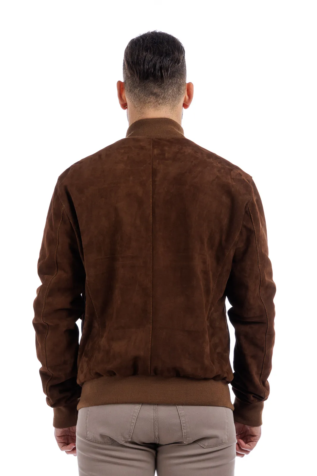 Men’s leather jacket with zipper BOTT tobacco