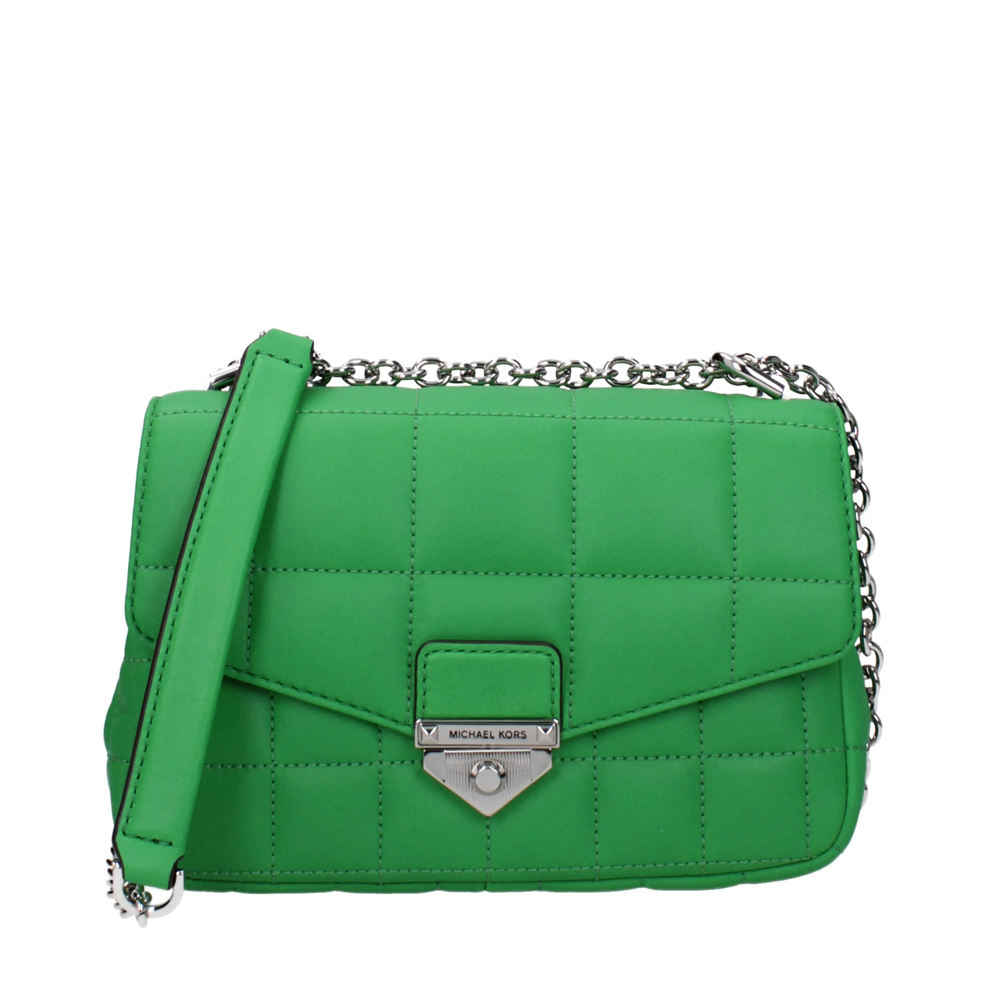 Michael Kors Borse a Tracolla Soho sm Donna Pelle Verde/Palma