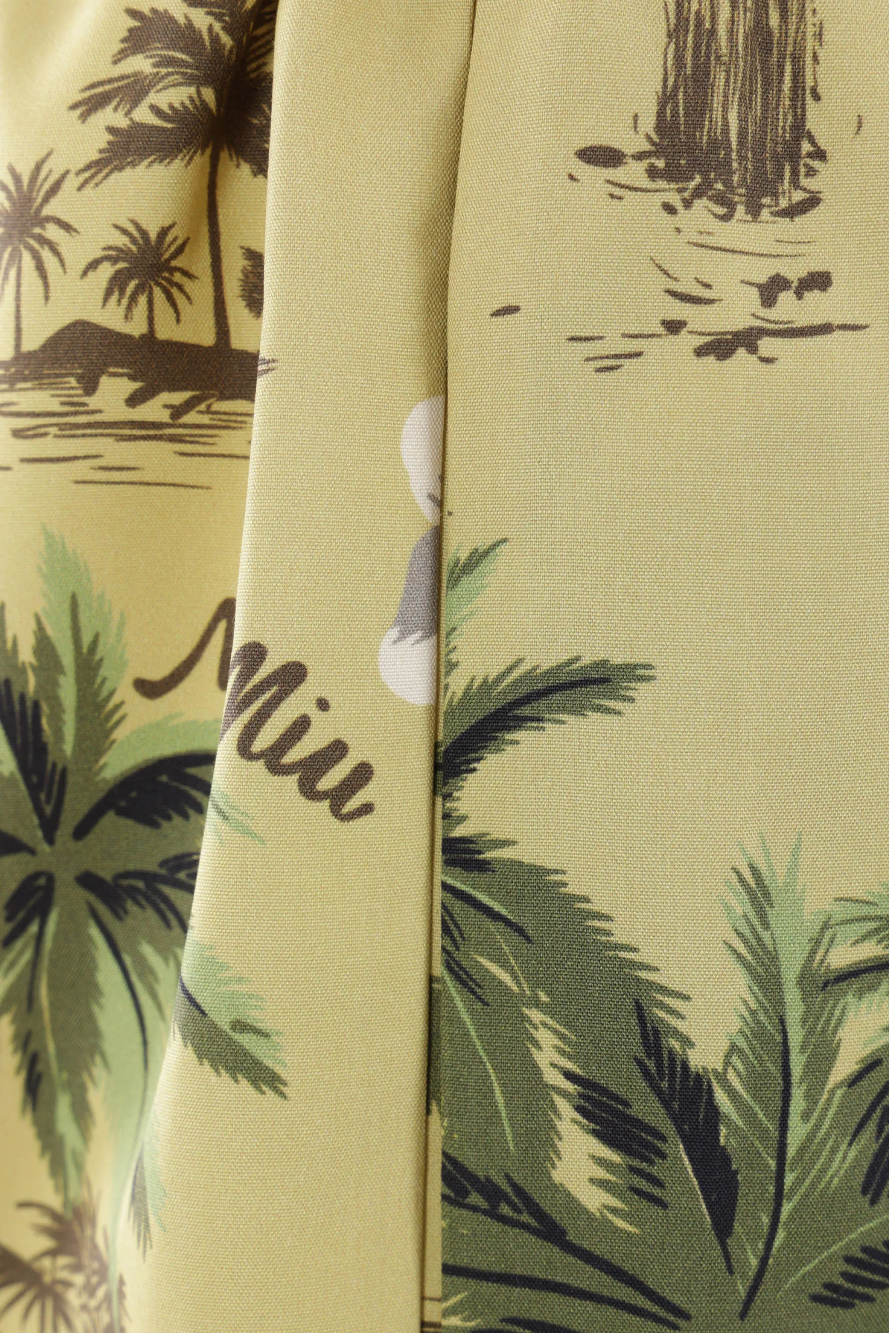  MIU MIU pantalone corto in seta stampa Hawaii 