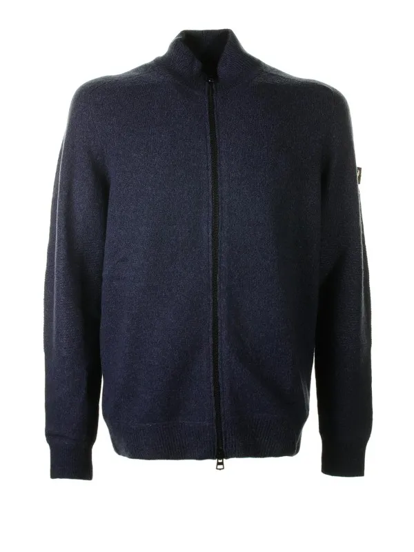 Navy blue sweater with zip