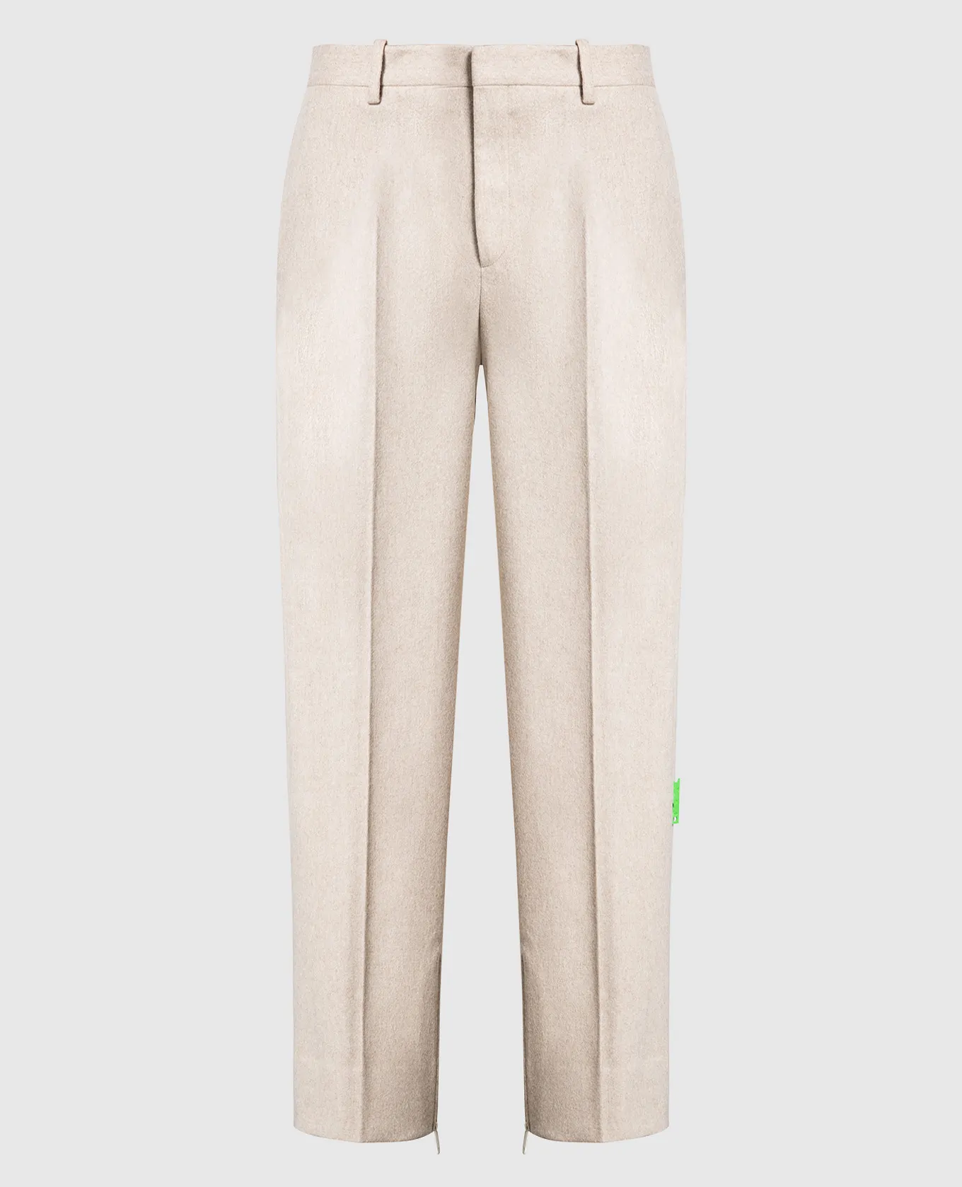 Off-White Pantaloni beige in lana OMCA248F22FAB001