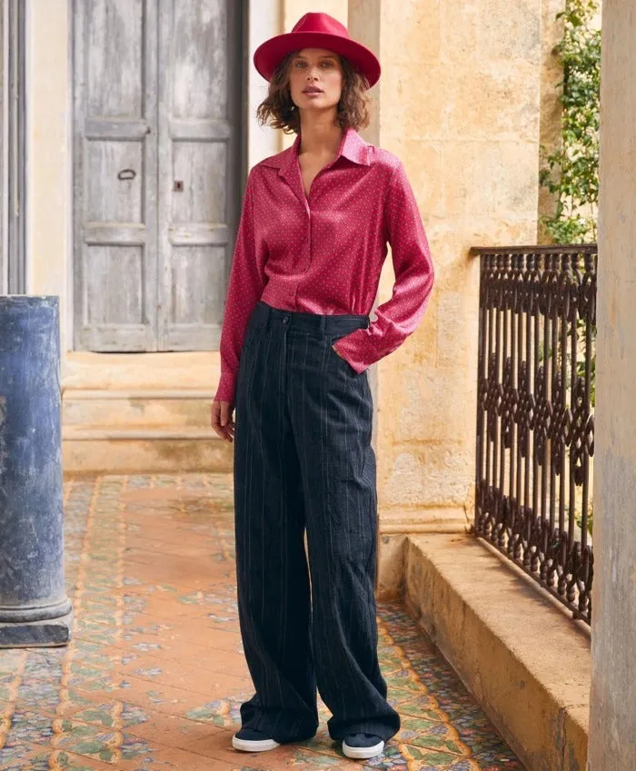 PANTALONE IN GESSATO LANA COTONE