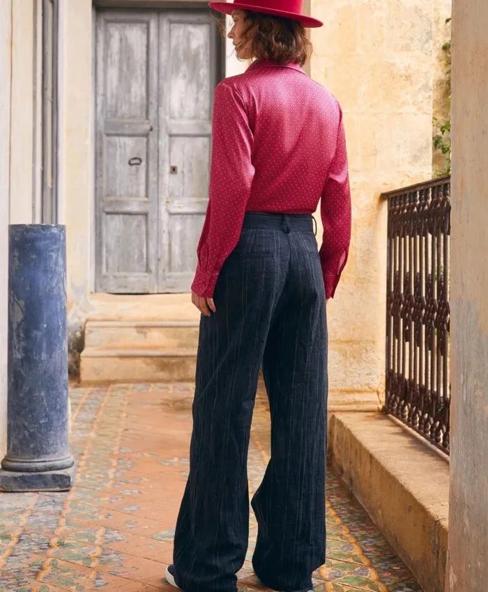 PANTALONE IN GESSATO LANA COTONE