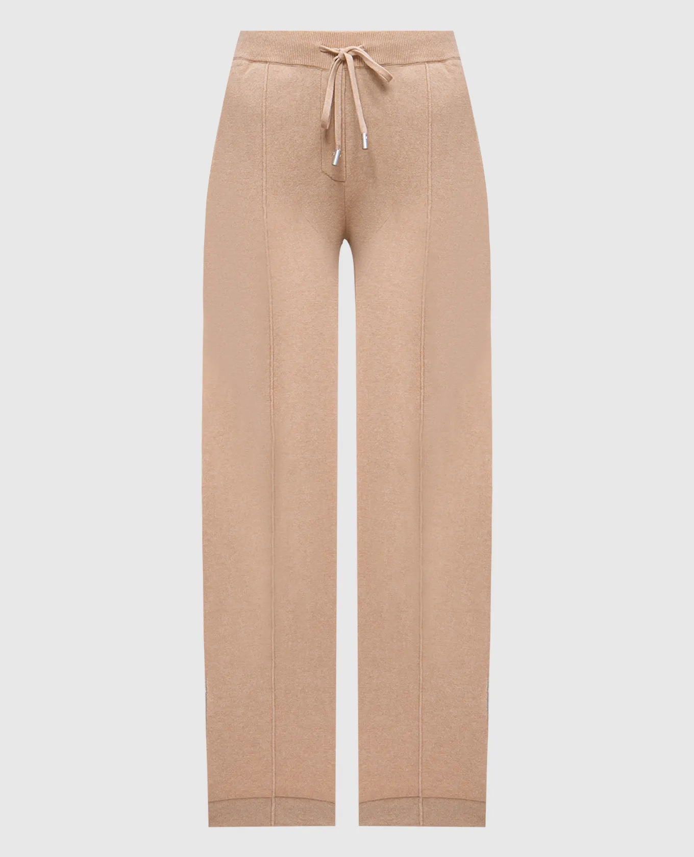 Peserico Pantaloni della tuta beige realizzati in lana, seta e cashmere con catena monil A94076F1209018