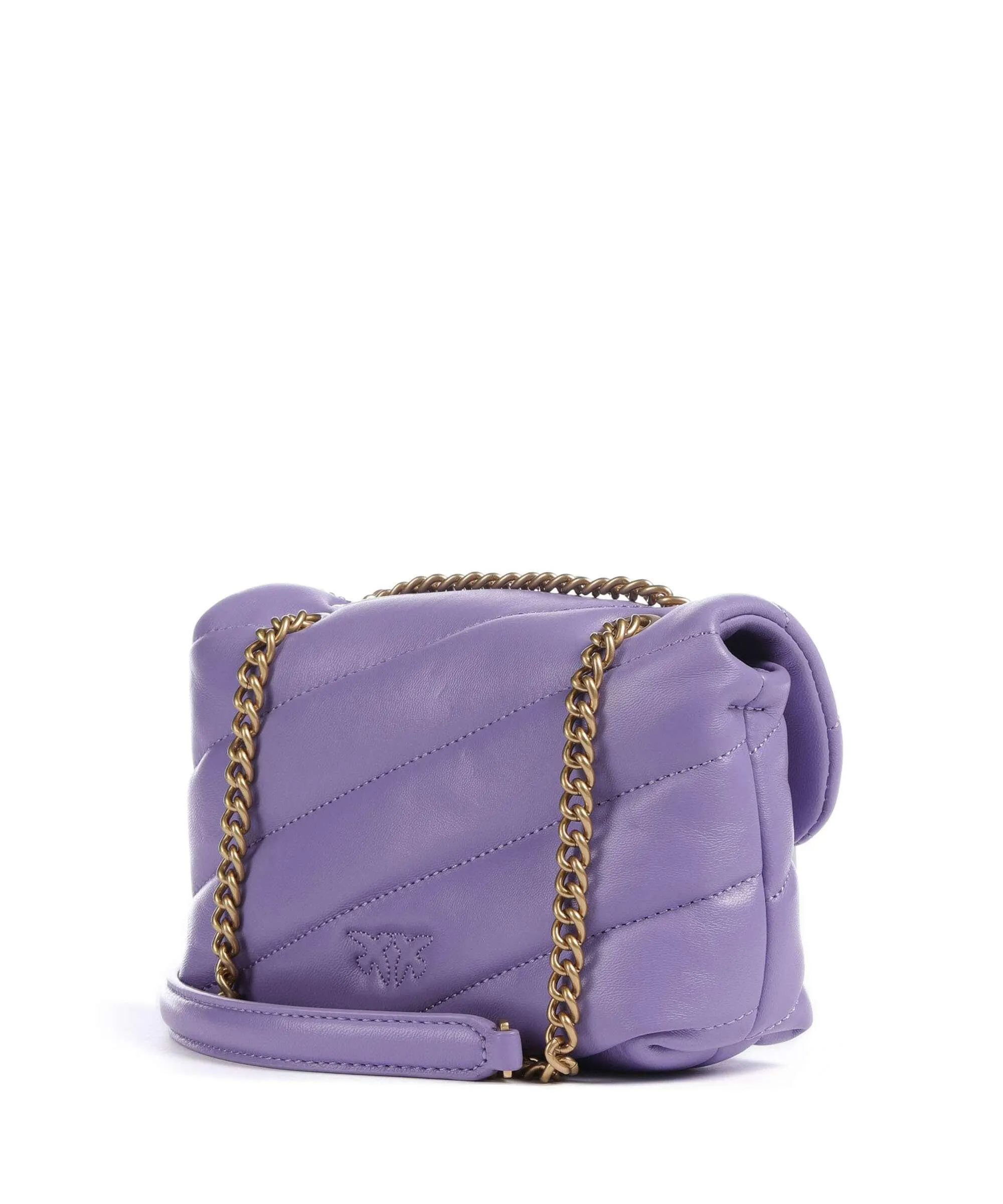  Pinko Love Puff Baby Borsa a spalla pelle di pecora viola  