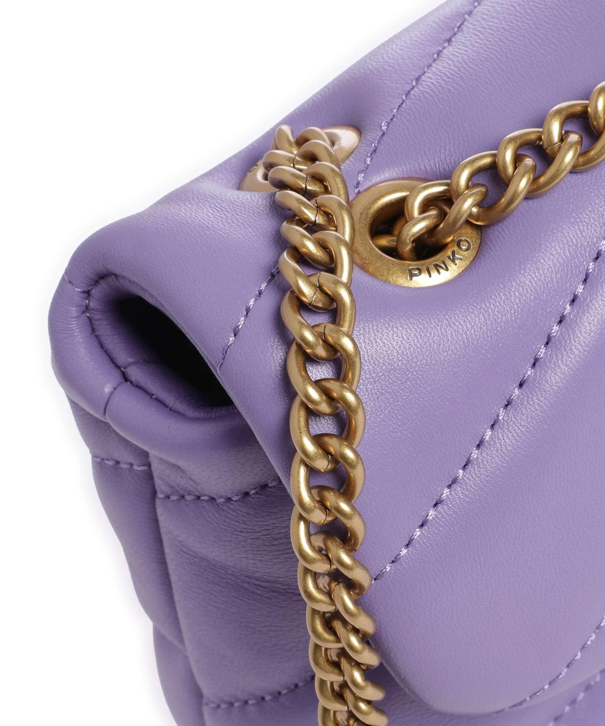  Pinko Love Puff Baby Borsa a spalla pelle di pecora viola  