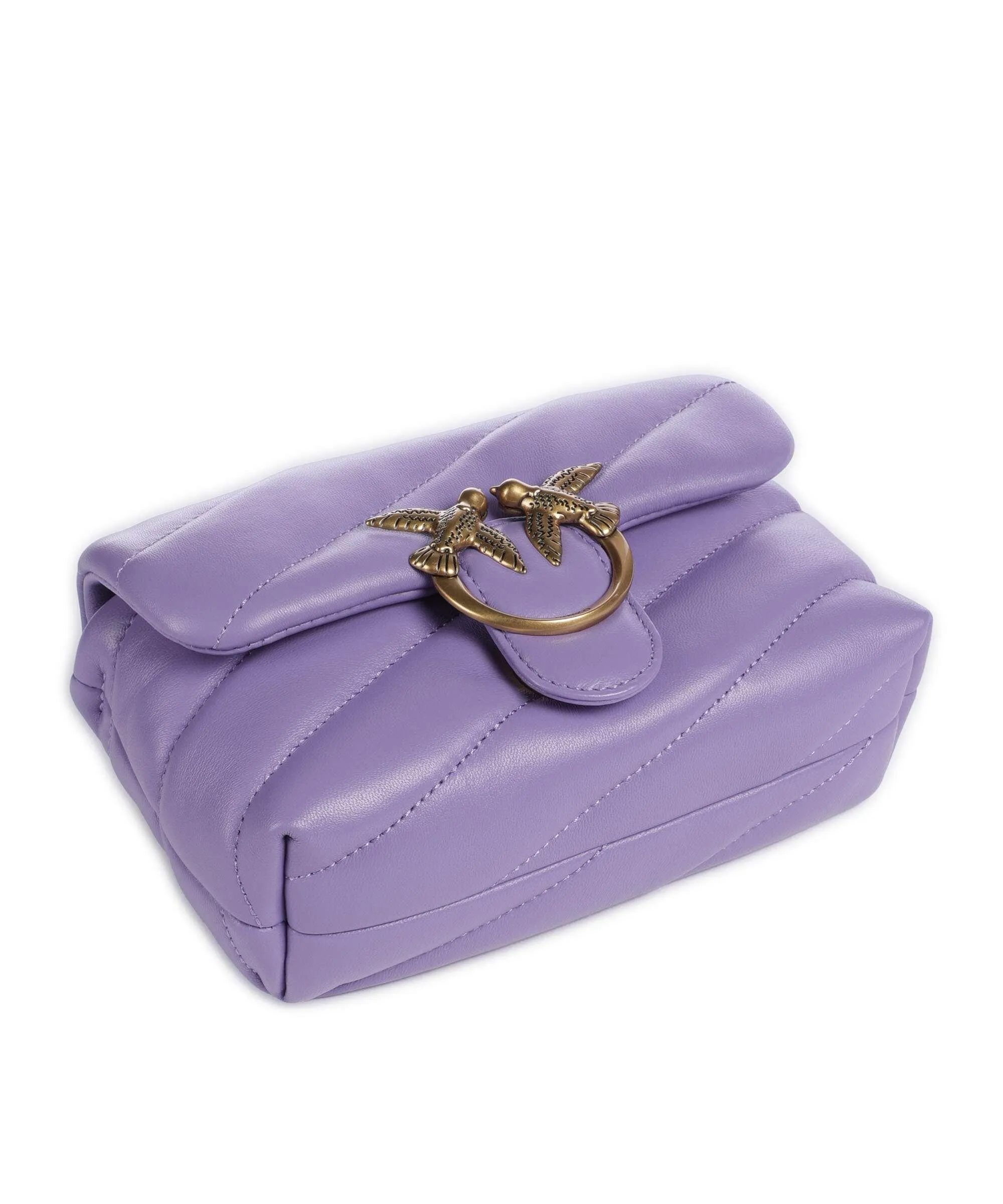  Pinko Love Puff Baby Borsa a spalla pelle di pecora viola  