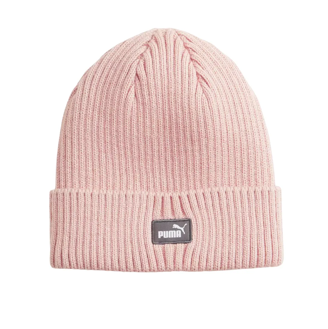 Puma cappello a cuffia a coste con logo petch 024826-04 rosa. Taglia unica