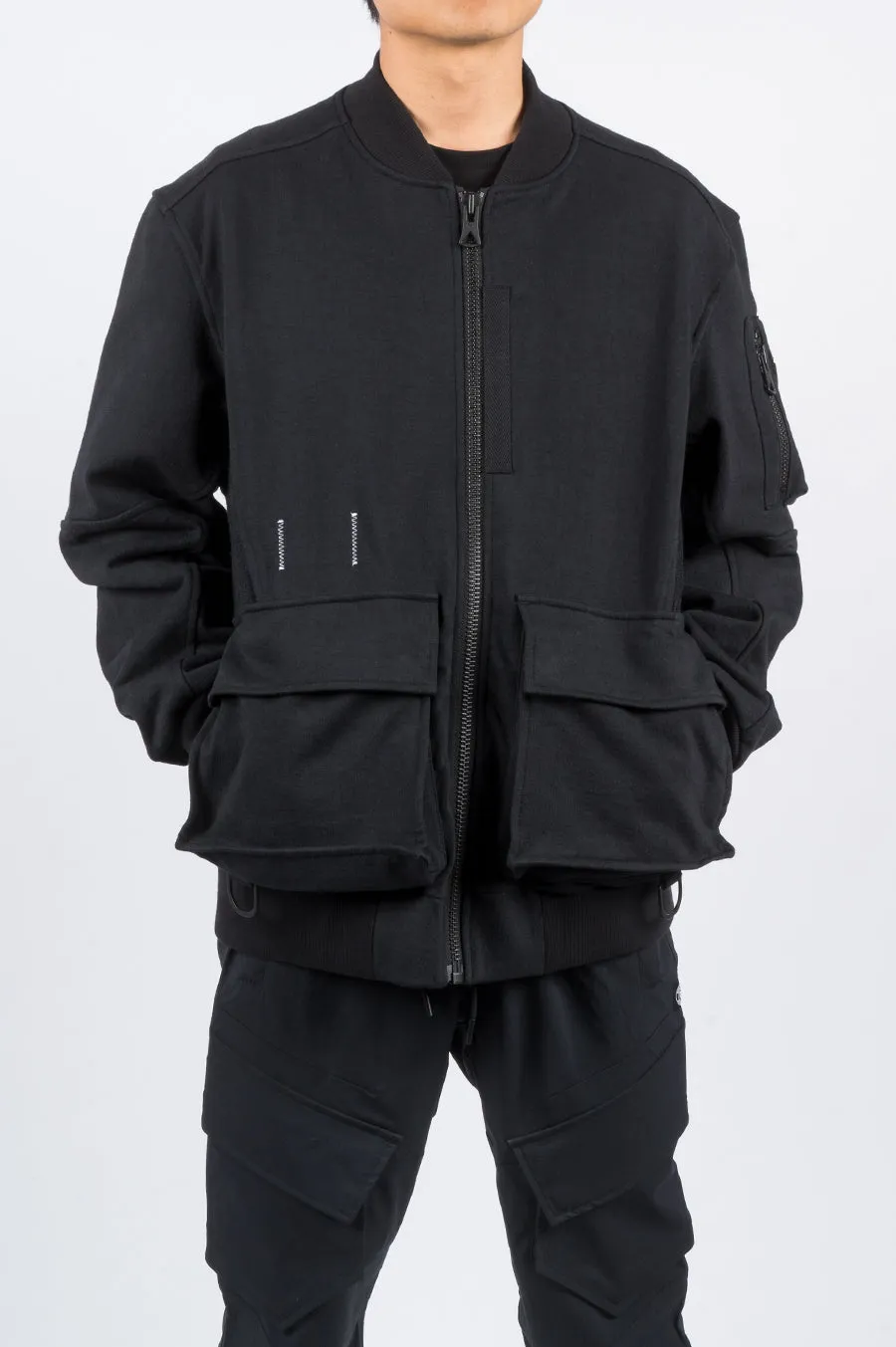 REIGNING CHAMP X JIDE OSIFESO HEAVY WEIGHT TERRY BOMBER JACKET BLACK