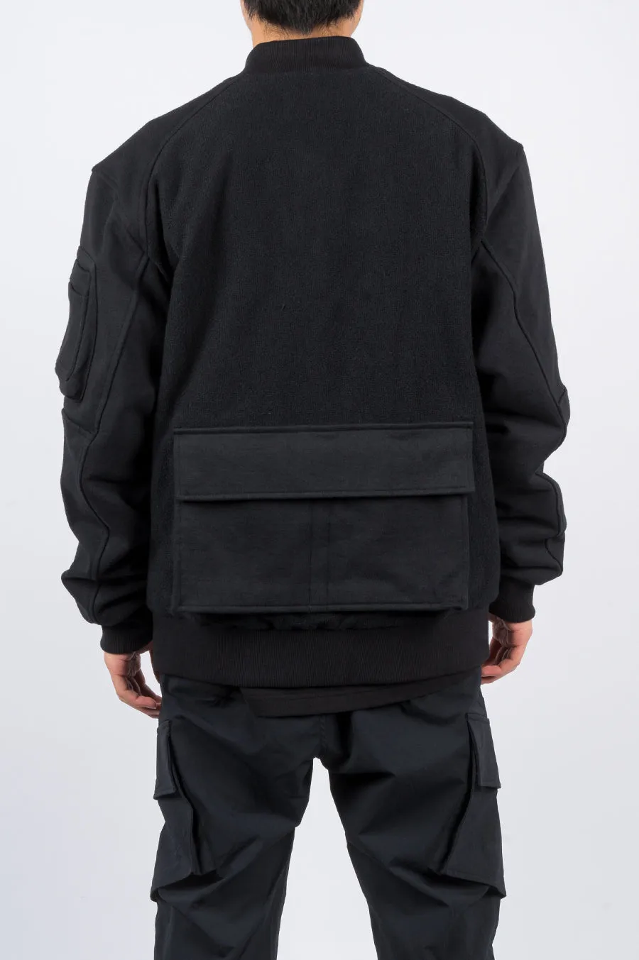 REIGNING CHAMP X JIDE OSIFESO HEAVY WEIGHT TERRY BOMBER JACKET BLACK