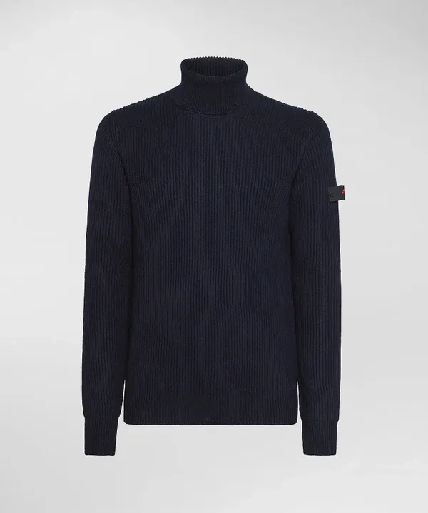 Ribbed Turtleneck Sweater / Blue