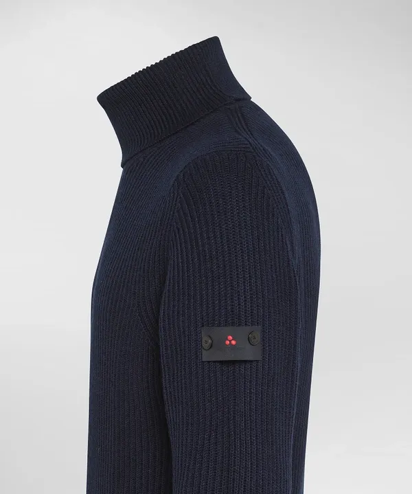 Ribbed Turtleneck Sweater / Blue