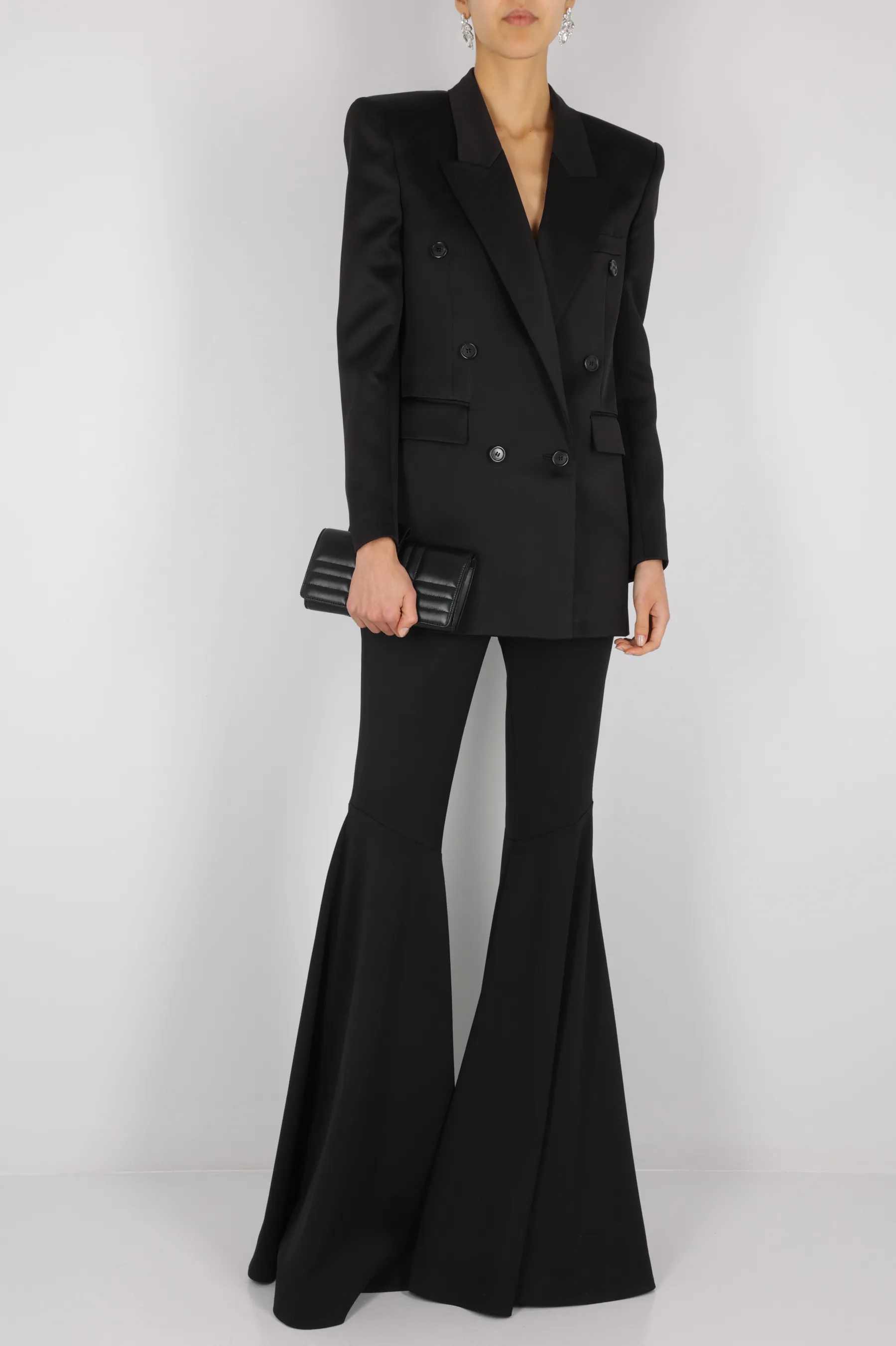  SAINT LAURENT pantalone flare in gabardine stretch 