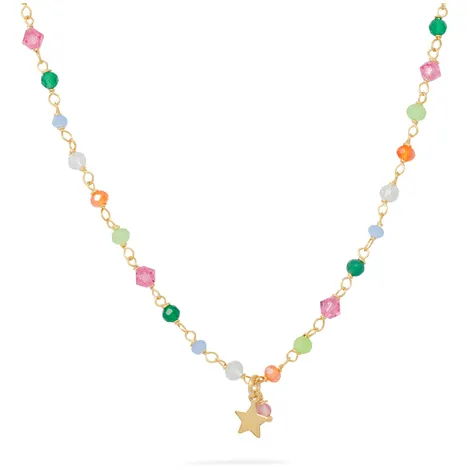 SARNIORO Collana bimba argento 925 gold e pietre colorate