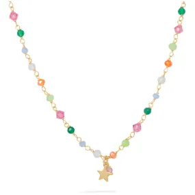 SARNIORO Collana bimba argento 925 gold e pietre colorate