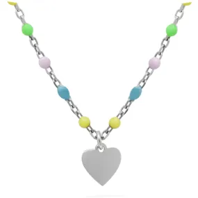 SARNIORO Collana bimba argento 925 pietre colorate e cuore