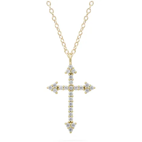 SARNIORO Collana con croce centrale in argento 925 gold