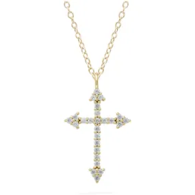 SARNIORO Collana con croce centrale in argento 925 gold