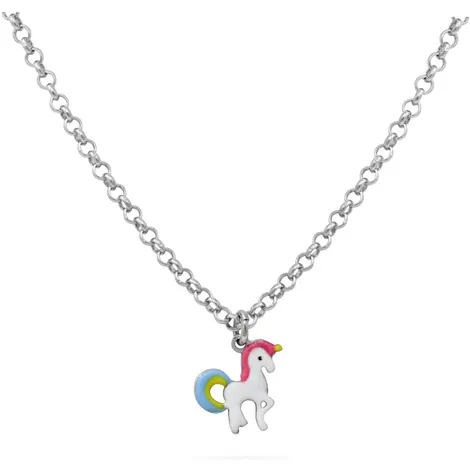 SARNIORO Collana da bimba in argento 925 con unicorno 