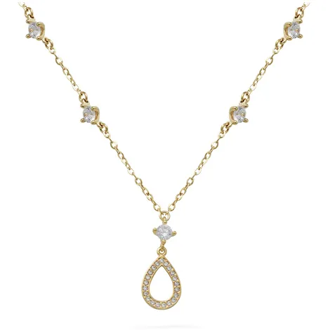 SARNIORO Collana da donna in oro giallo 9Kt con zirconi 