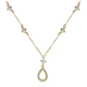 SARNIORO Collana da donna in oro giallo 9Kt con zirconi 