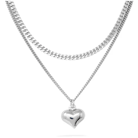 SARNIORO Collana doppio filo in argento 925 con cuore