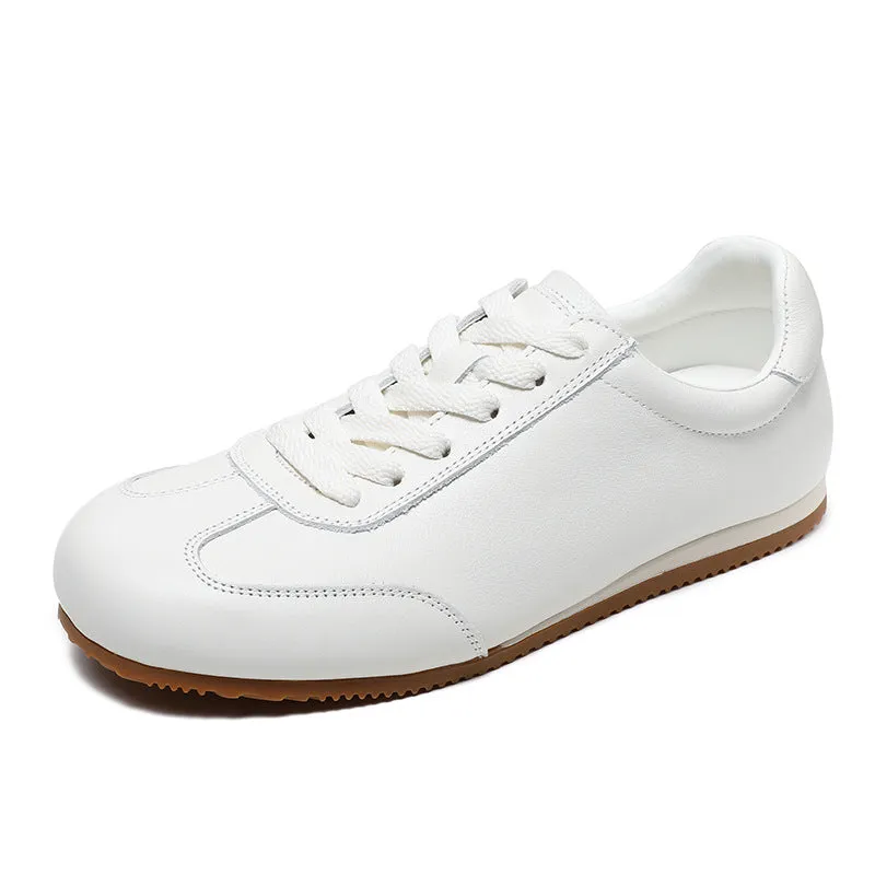 Scarpe da ginnastica da allenamento casual morbide in pelle moda minimalista da donna