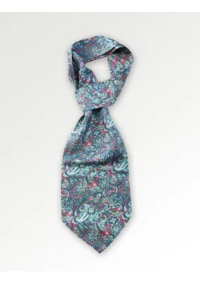 Sciarpa Ascot con motivo Paisley in rosso