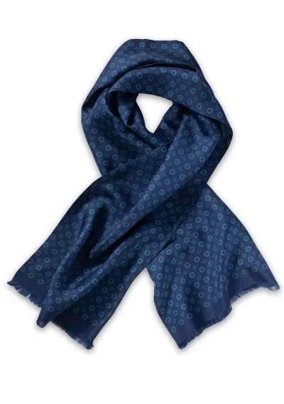 Sciarpa con ornamento largo blu navy