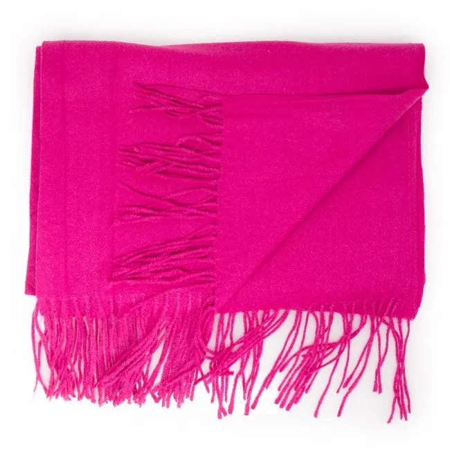 Sciarpa fucsia donna invernale con frange