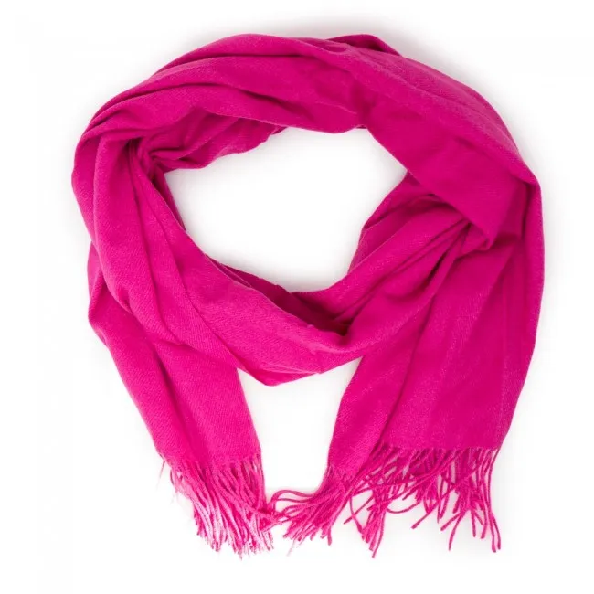 Sciarpa fucsia donna invernale con frange