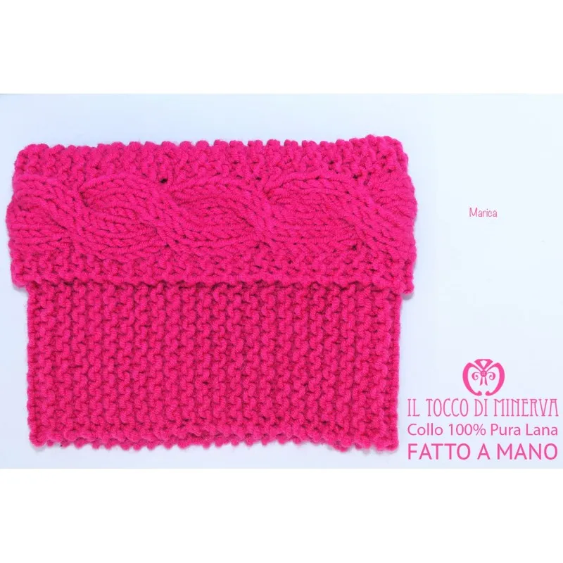 Sciarpa/Collo Lana Marica fucsia– realizzata a mano – HandMade