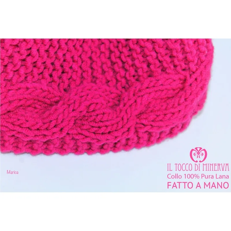 Sciarpa/Collo Lana Marica fucsia– realizzata a mano – HandMade