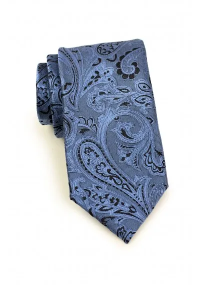 Set cravatta business e sciarpa Cavalier con motivo Paisley Azzurro