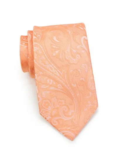 Set cravatta e sciarpa decorativa motivo Paisley Salmone