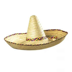 Sombrero Gigante Cappello Messicano di Paglia, Adulto, 65 cm