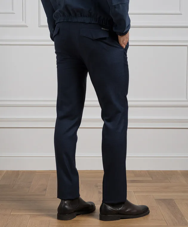 Stefano Ricci Pantaloni blu realizzati in lana e seta M1T3300015CO95HC