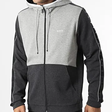 Stripe Hooded Zip Sweat Top 50477042 Grigio antracite Grigio antracite