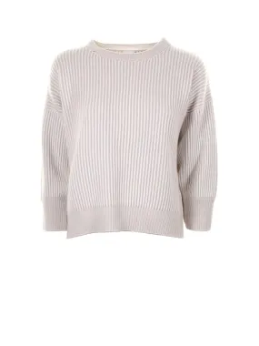 Striped cashmere crew neck sweater