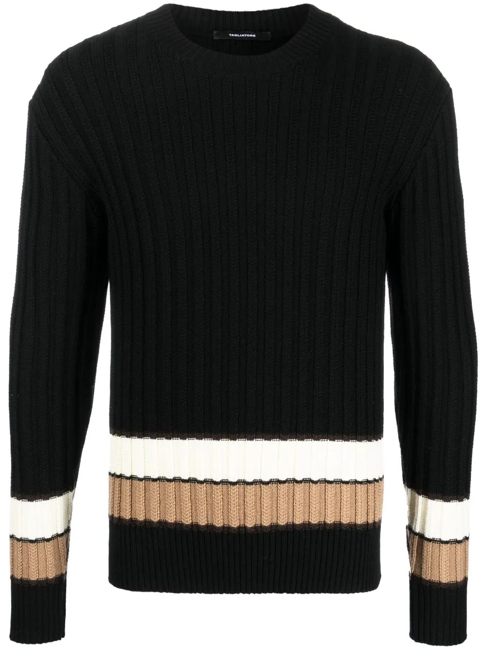 Sweater with Striped Detail / Black