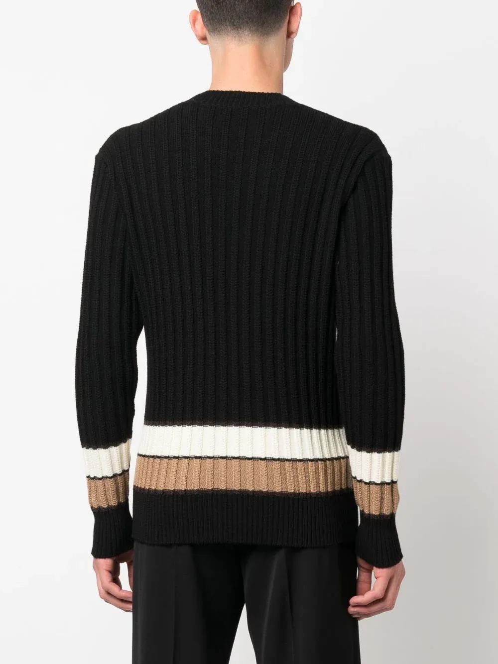 Sweater with Striped Detail / Black