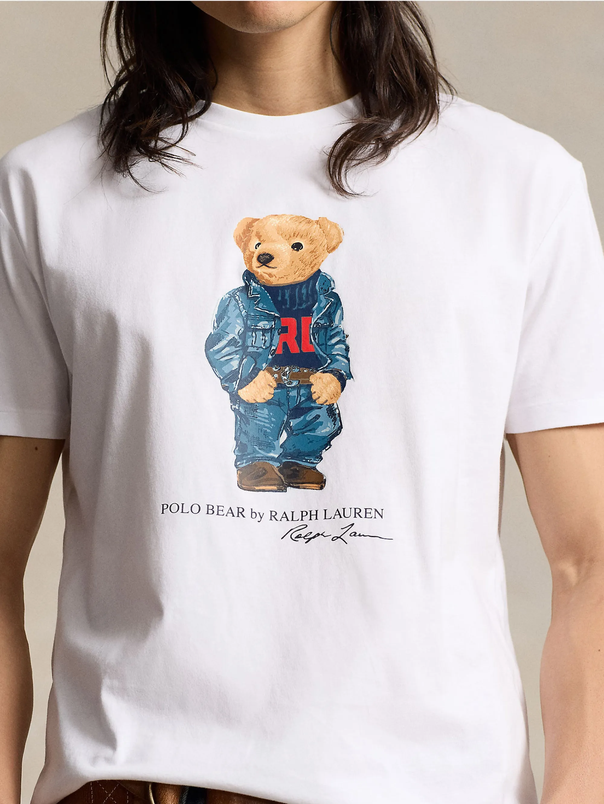 T-shirt Girocollo Polo Bear Bianco