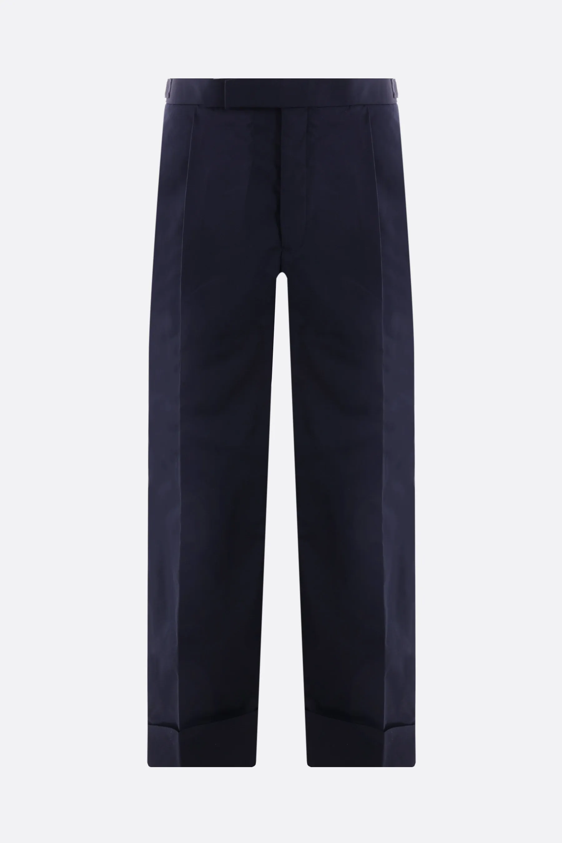  THOM BROWNE pantalone cropped in grain de poudre tecnico 